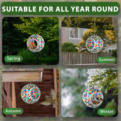 Lily's Home bird using the fly-through opening, quick access and minimal seed spill benefit