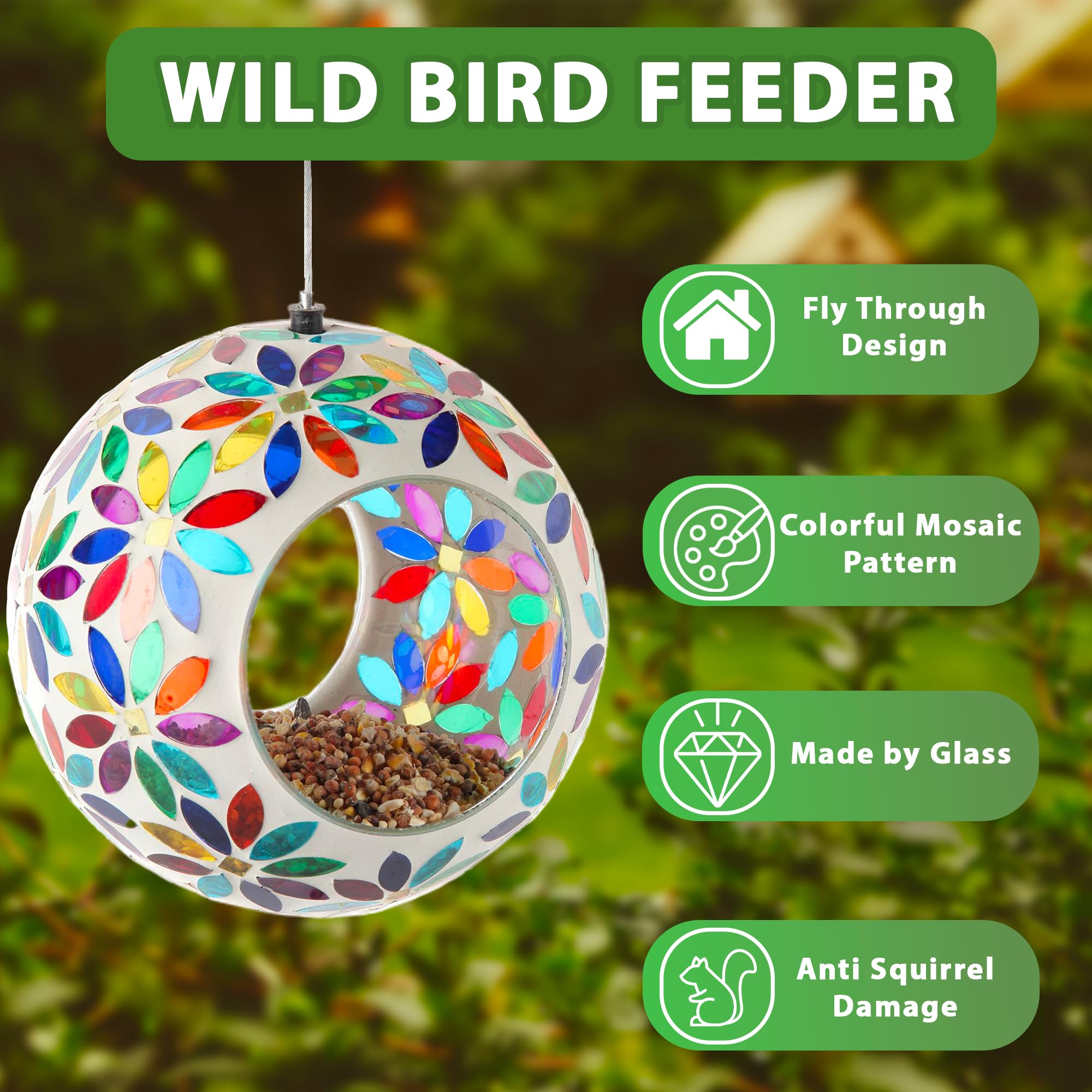 Lily's Home feeder hanging in garden among flowers, attracts birds and brightens outdoor space
