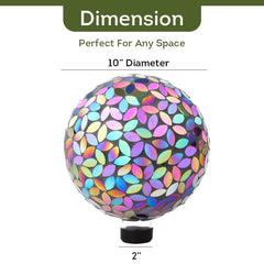 Lily's Home gazing ball reflecting sunlight creating vibrant garden highlights