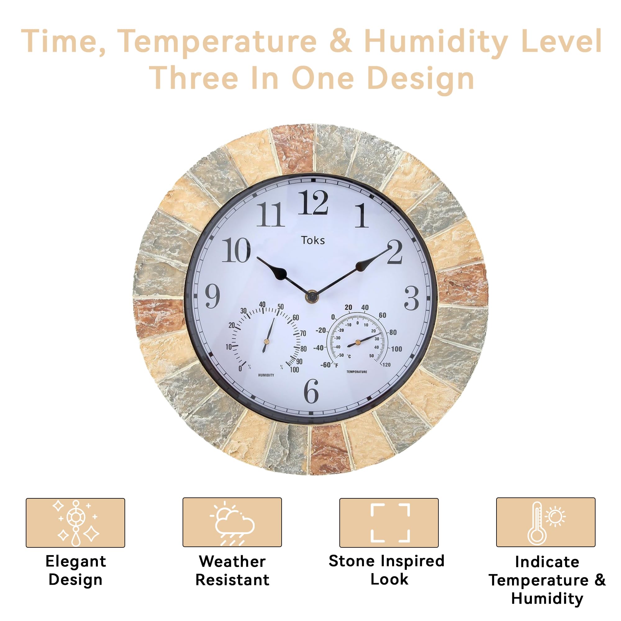 Lily's Home clock next to chair showing 13-inch scale for correct sizing