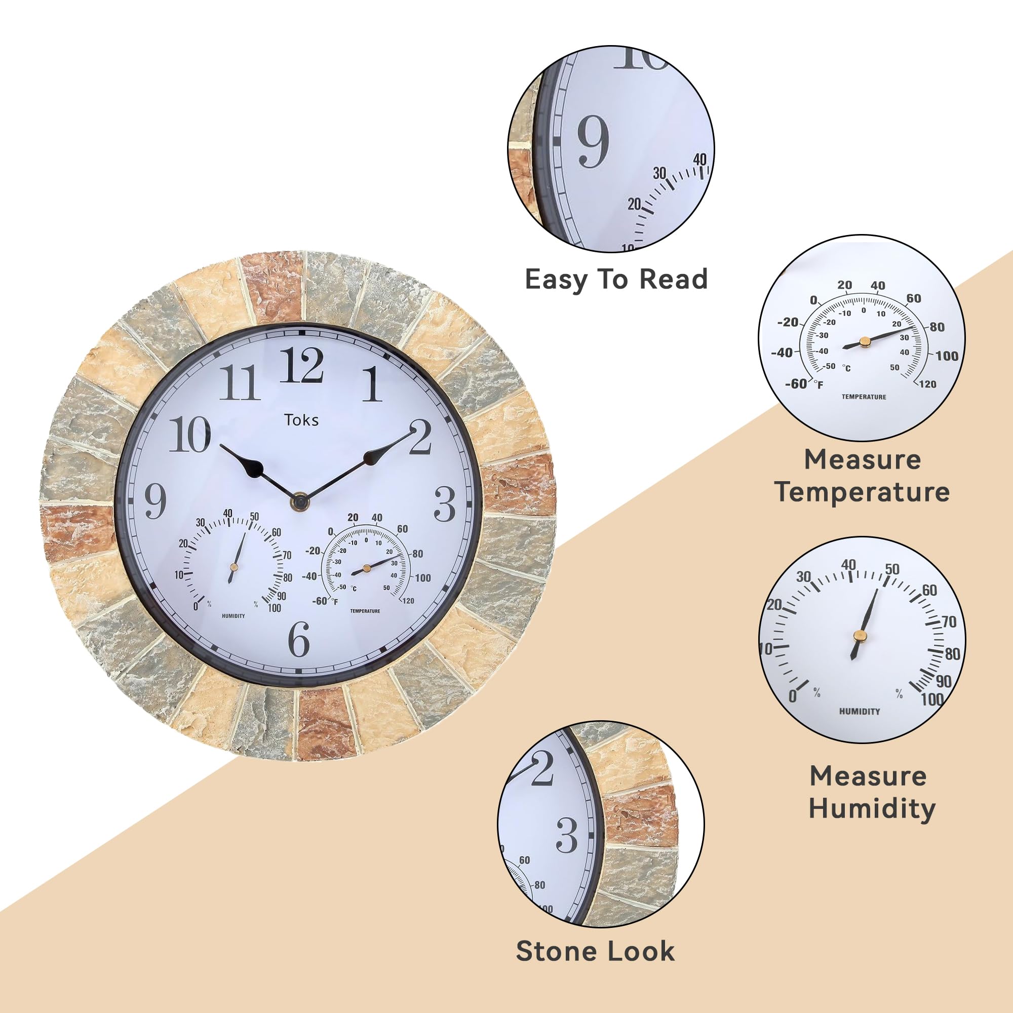 Lily's Home side profile highlighting weather-resistant faux-stone finish durability