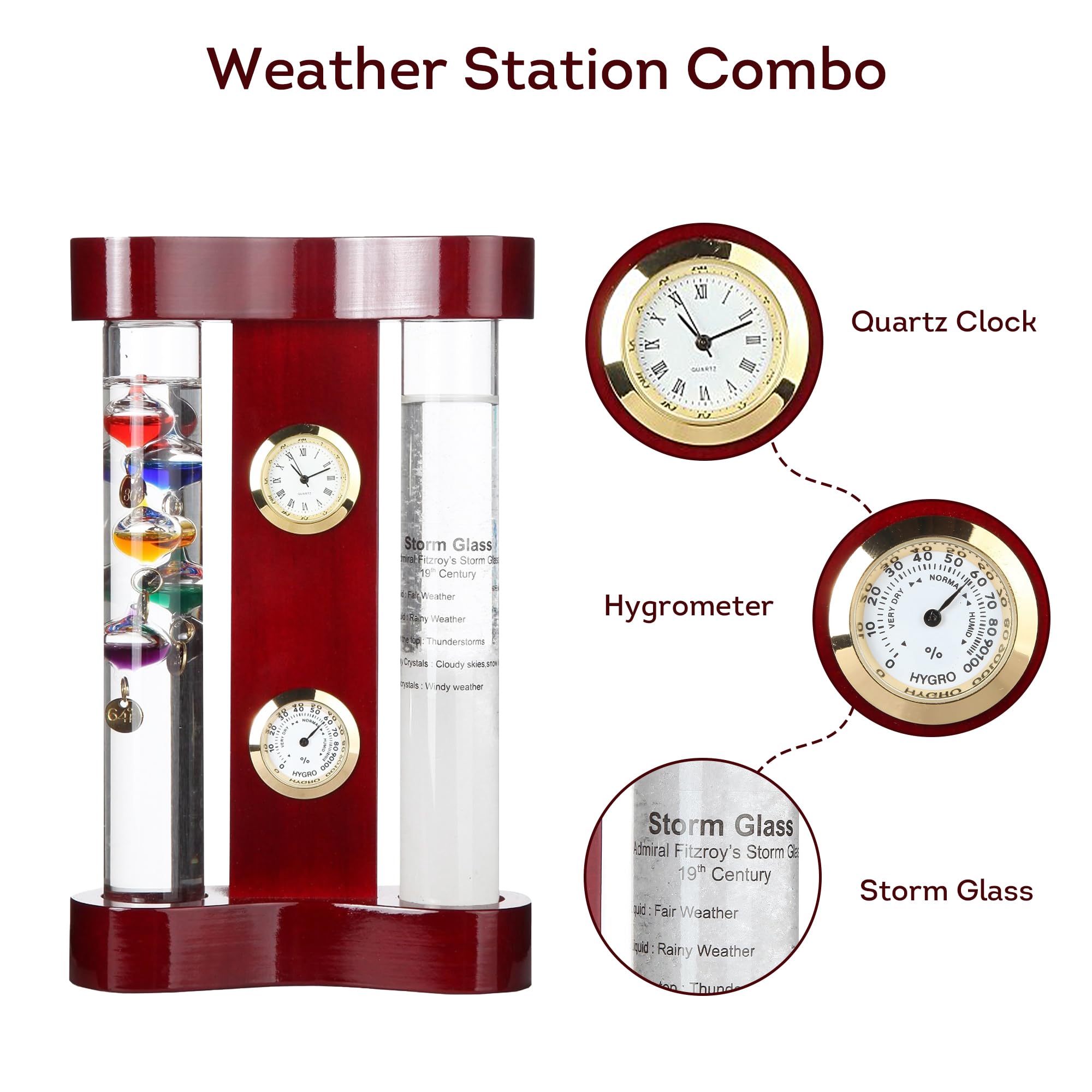 Lily's Home storm glass crystals forming visual weather patterns for interest