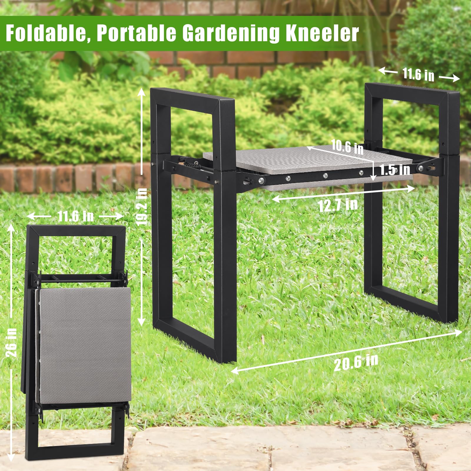 Lilyvane metal handle and frame detail for sturdy support benefit