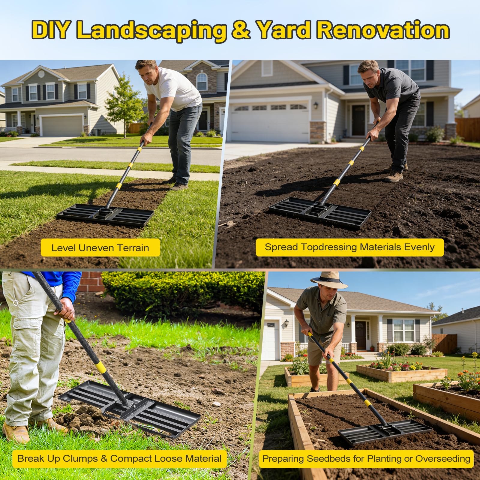 Lilyvane lifestyle gardener using rake comfortably with reduced bending