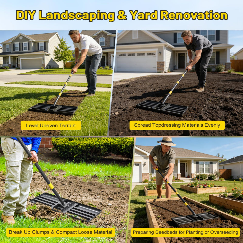 Lilyvane lifestyle gardener using rake comfortably with reduced bending