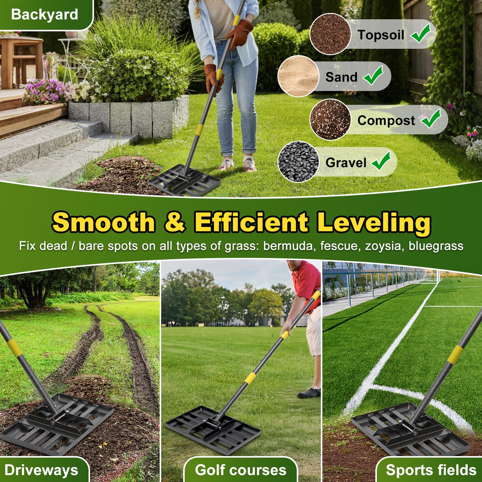 Lilyvane beside measuring tape showing 60-inch handle reach benefit
