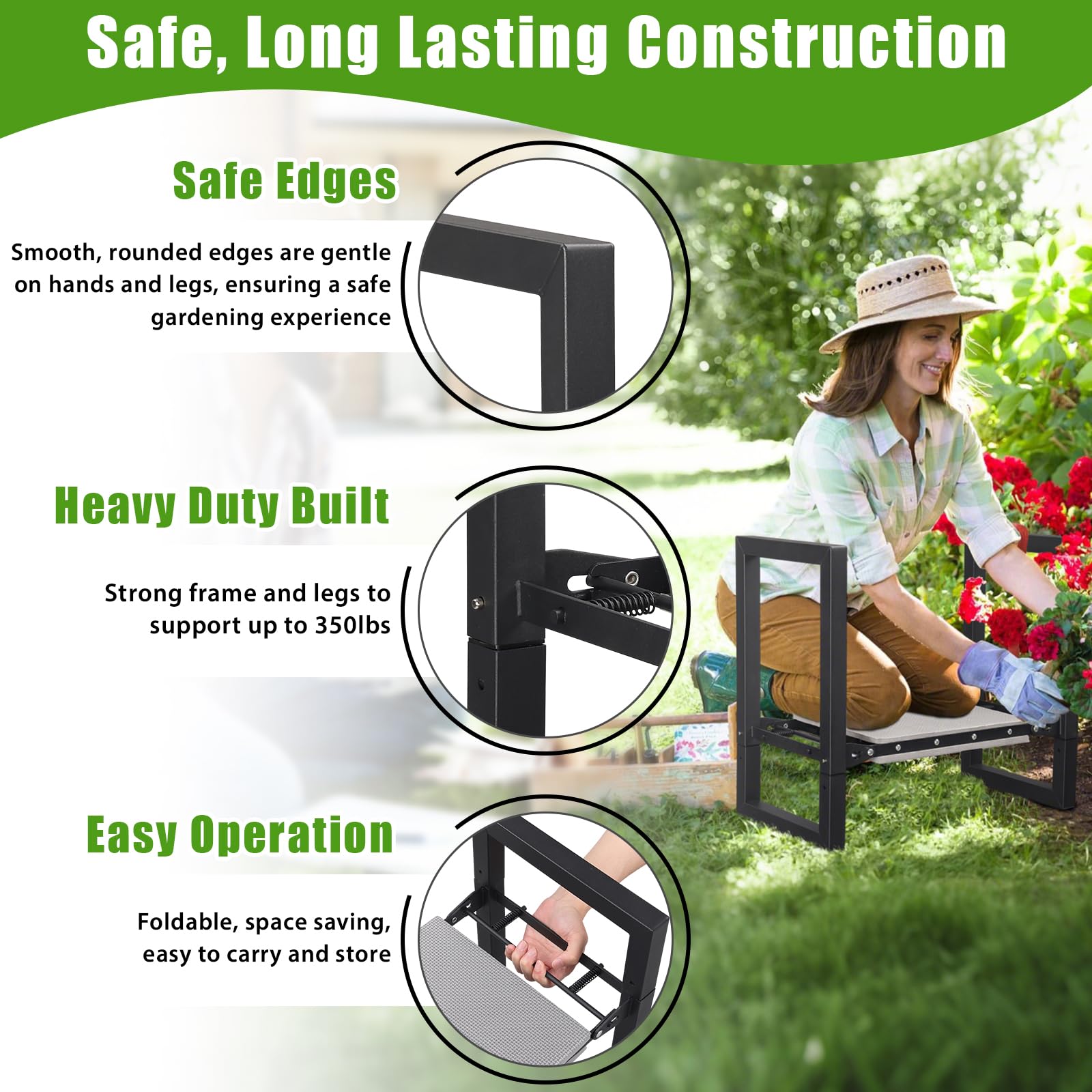 Lilyvane seat mode used for potting to ease back fatigue benefit