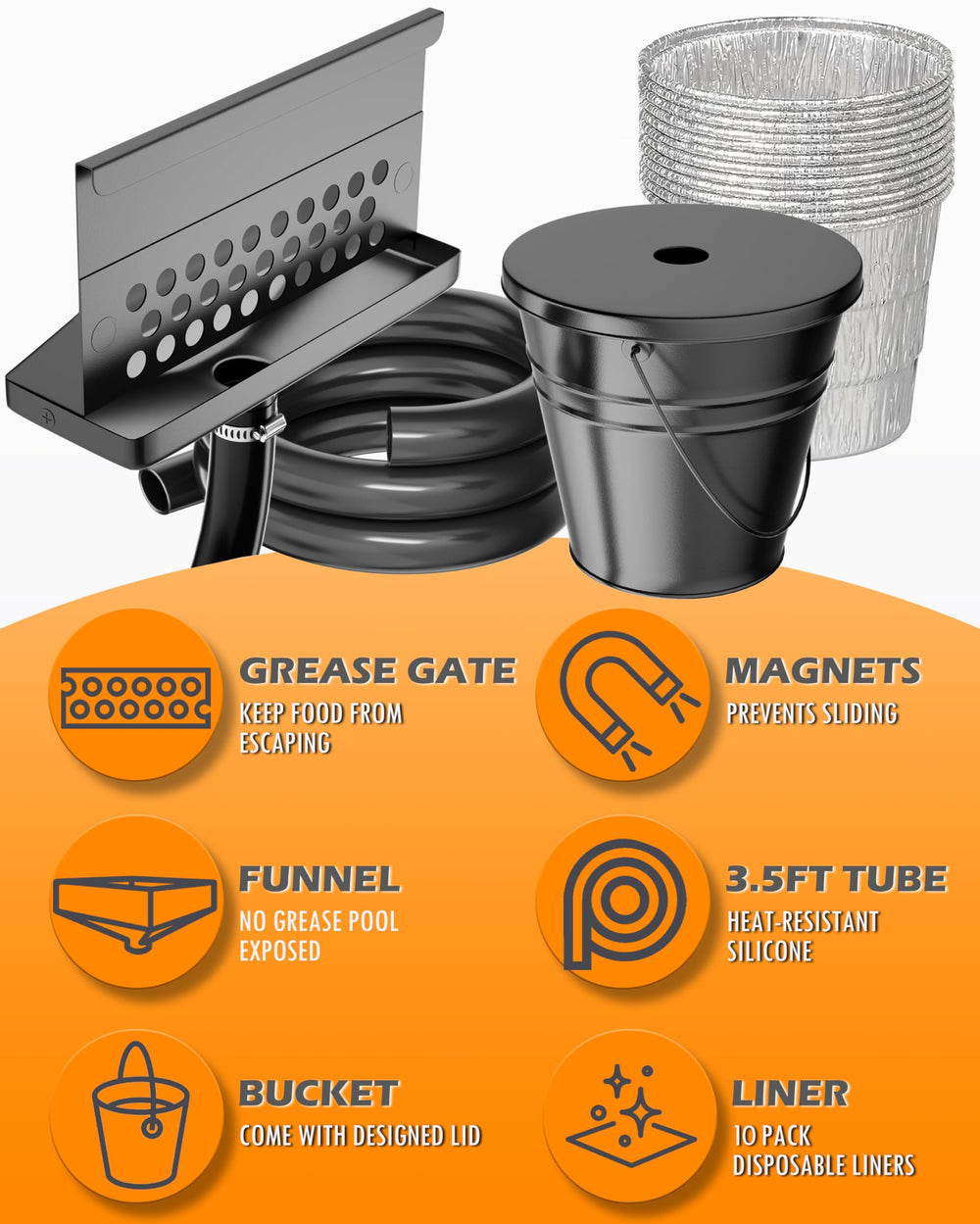 Heat-resistant LimeCare silicone hose detail ensuring safe routing of hot grease