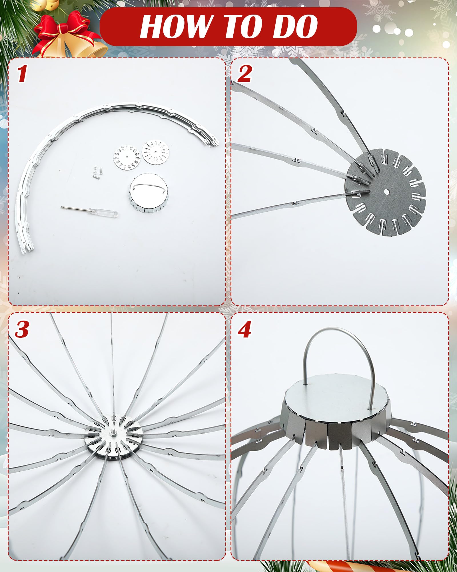 Lineshading folded spheres flat for compact storage and easy handling