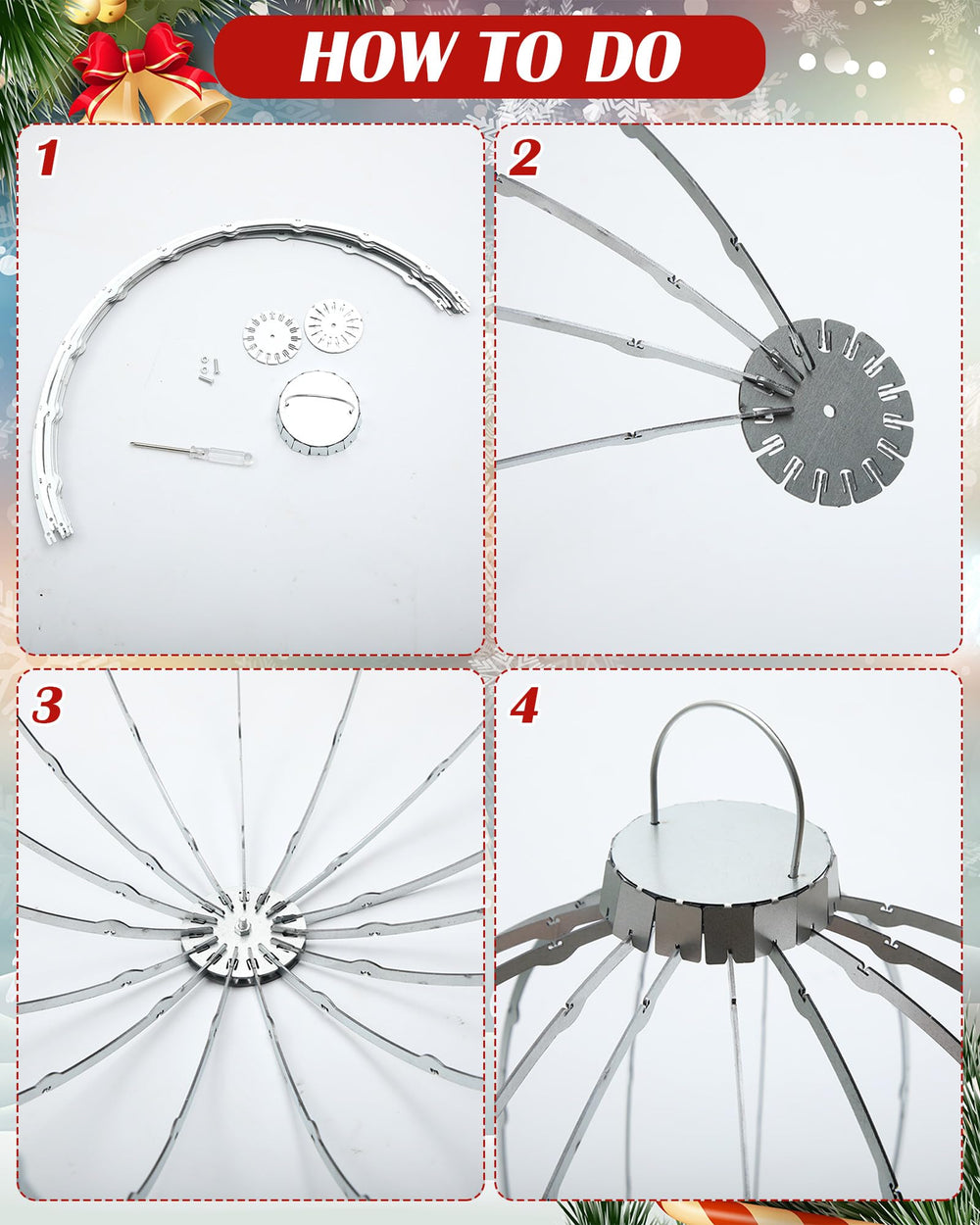 Lineshading folded spheres flat for compact storage and easy handling
