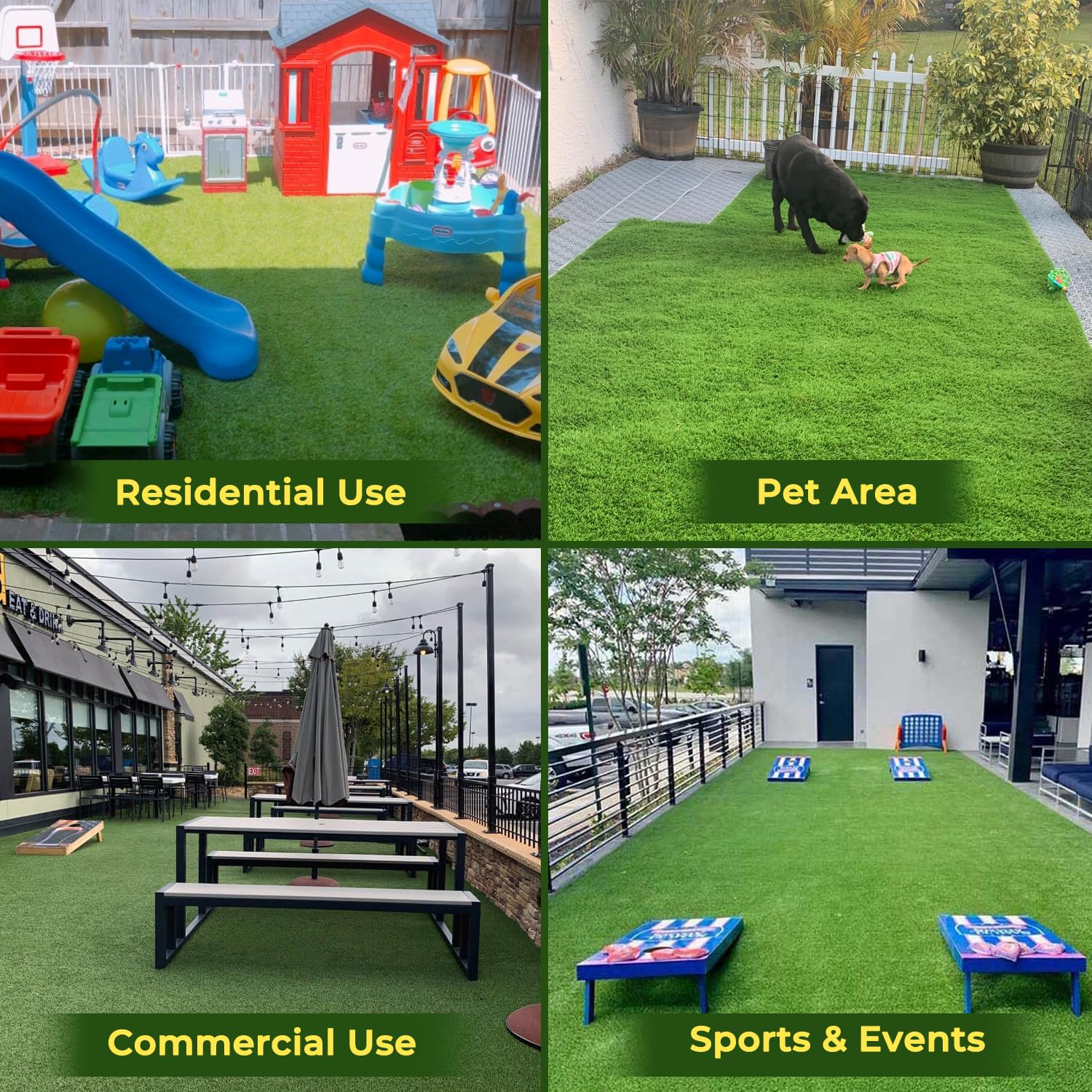 Linghou playground turf seam closeup showing secure, pet-safe join
