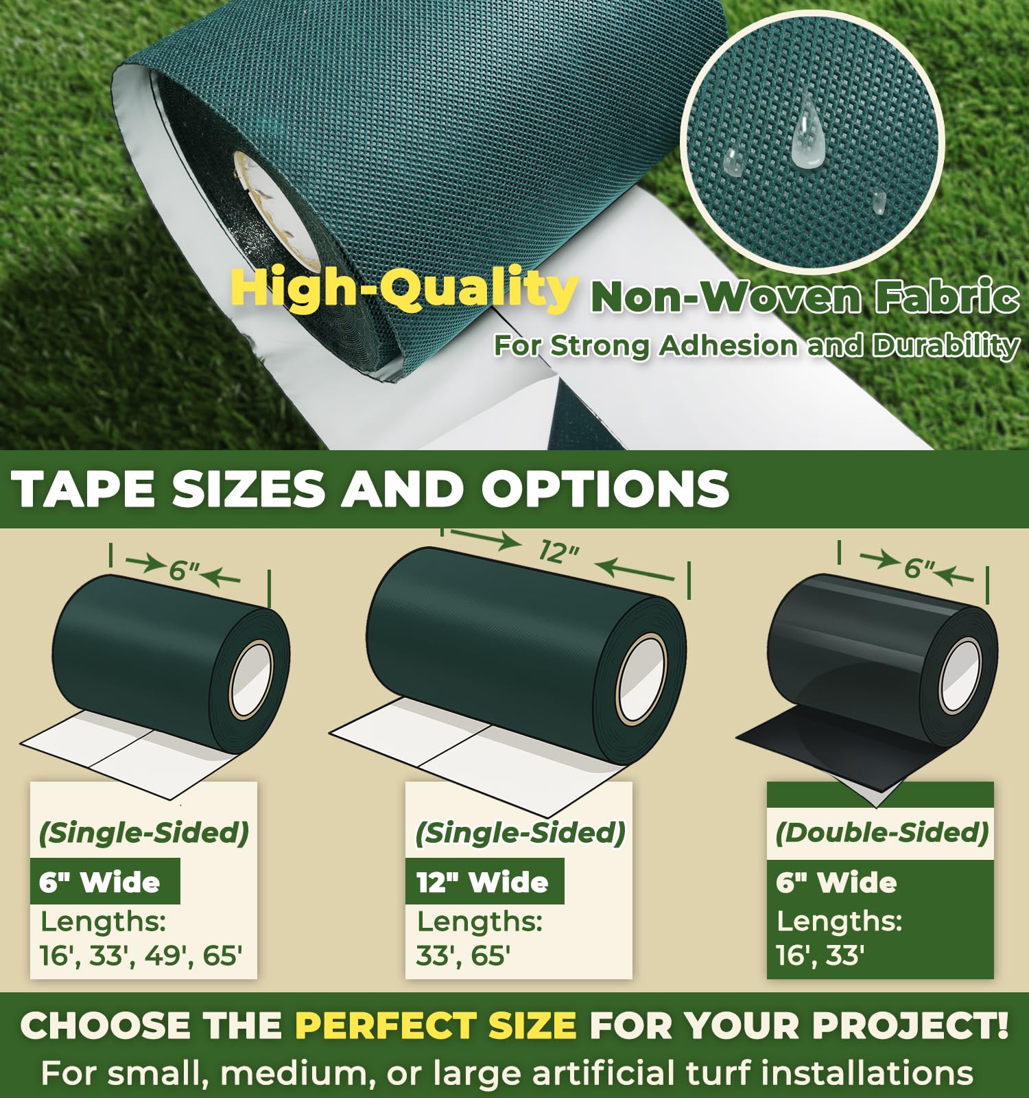 Linghou seam tape unrolled beneath turf edges for smooth, hidden joins