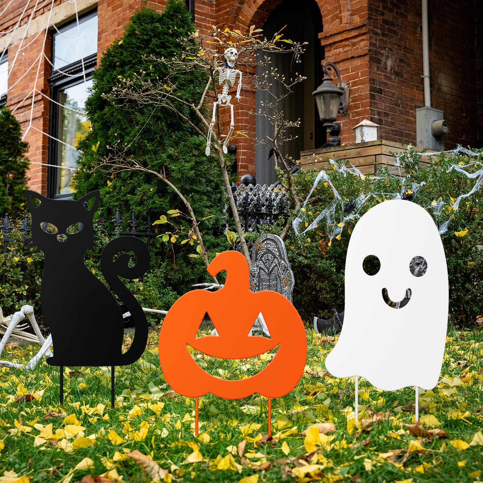 Lingvee evening-lit lawn lifestyle shot enhancing nighttime Halloween atmosphere