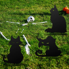 Lingvee stakes installed in lawn creating instant Halloween atmosphere