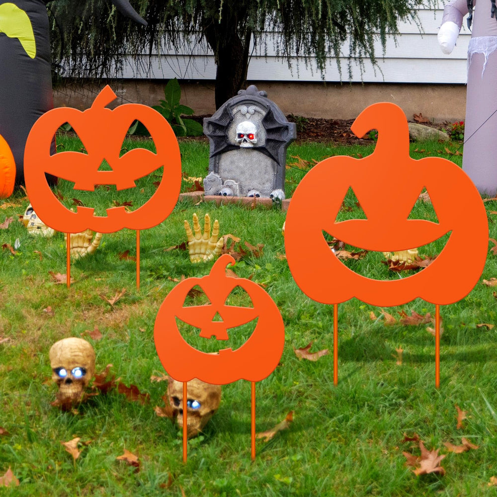 Lingvee porch scene with stakes creating welcoming Halloween atmosphere