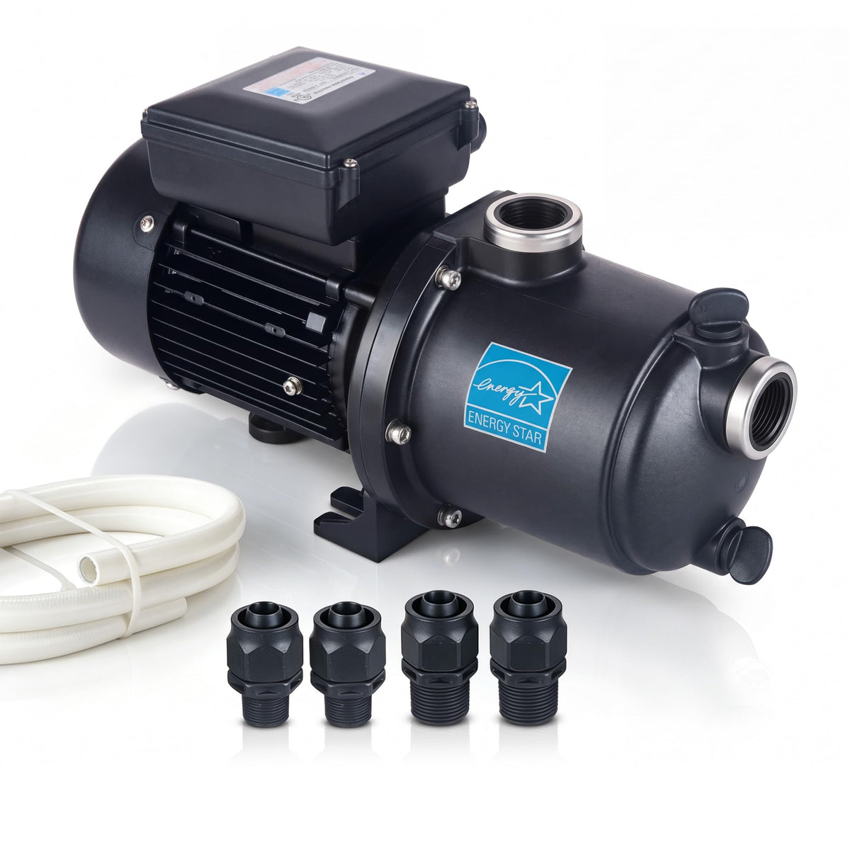 LINGXIAO booster pump front view showing compact durable housing and easy mount benefit