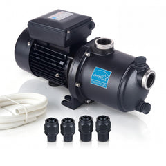 LINGXIAO booster pump front view showing compact durable housing and easy mount benefit