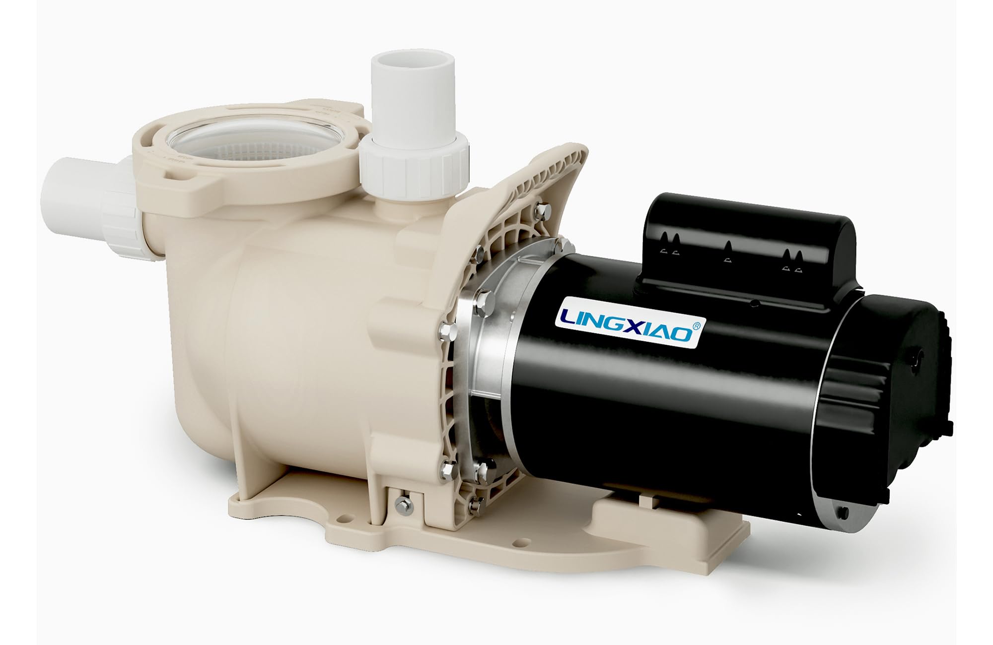 LINGXIAO front view of pump showing compact design and quiet operation benefit