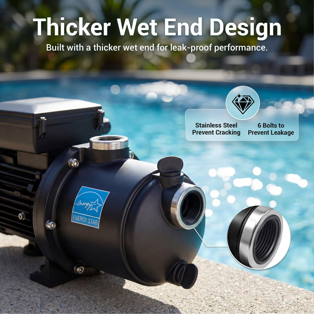 LINGXIAO pump installed near pool plumbing demonstrating clean, space-saving fit