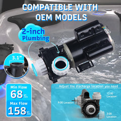 LINGXIAO pump installed under hot tub showing correct plumbing and neat fit