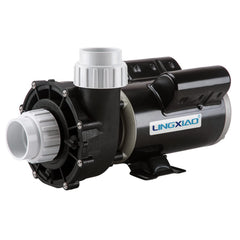 LINGXIAO spa pump front view showing ports and mounting, clear replacement fit