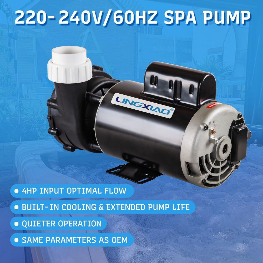 LINGXIAO spa pump motor wiring detail showing clear terminals for safe hookup benefit
