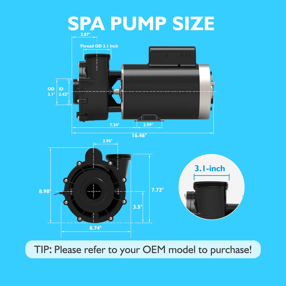 LINGXIAO pump packaging and accessories showing included unions and warranty card