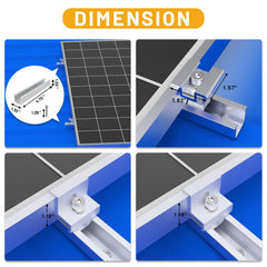 Link Solar mid clamp detail with anti-slip groove ensuring tight panel grip