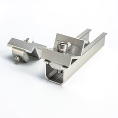 Link Solar short rail close-up showing anodized aluminum profile and durability