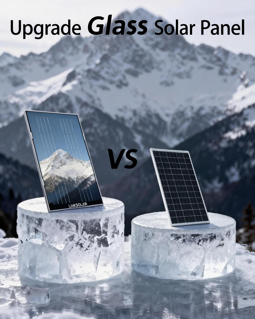 LinkSolar glass surface closeup highlighting high transmission for improved efficiency