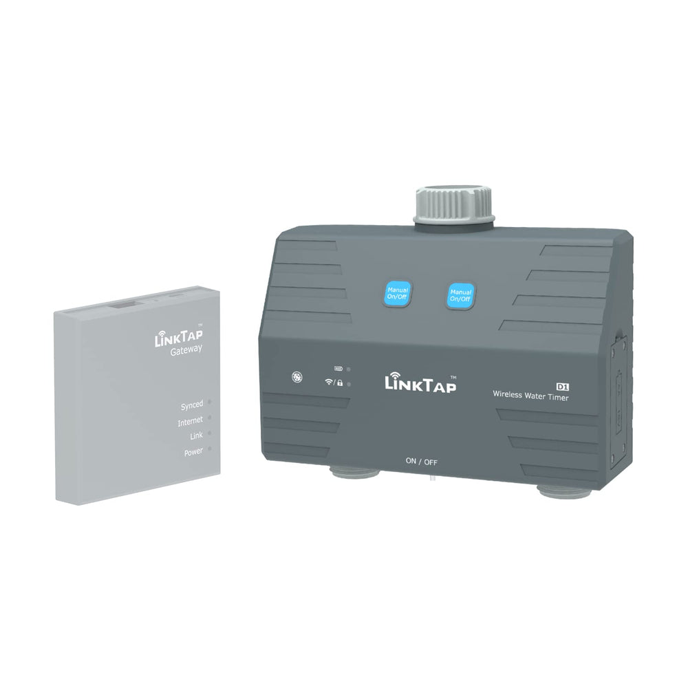 LinkTap D1 front panel showing dual-zone controls and status LEDs for easy operation