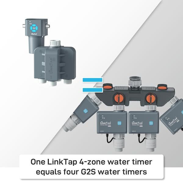 LinkTap wireless controller mounted away from faucet for easier battery access