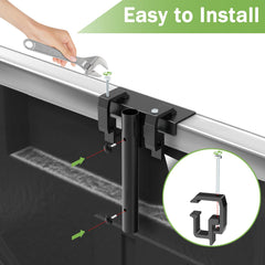 Linone close-up of clamp and knob screw highlighting secure tightening benefit