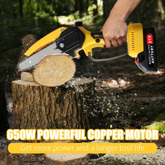 Linotltie 180-degree head adjusted to an angle for precise branch cuts