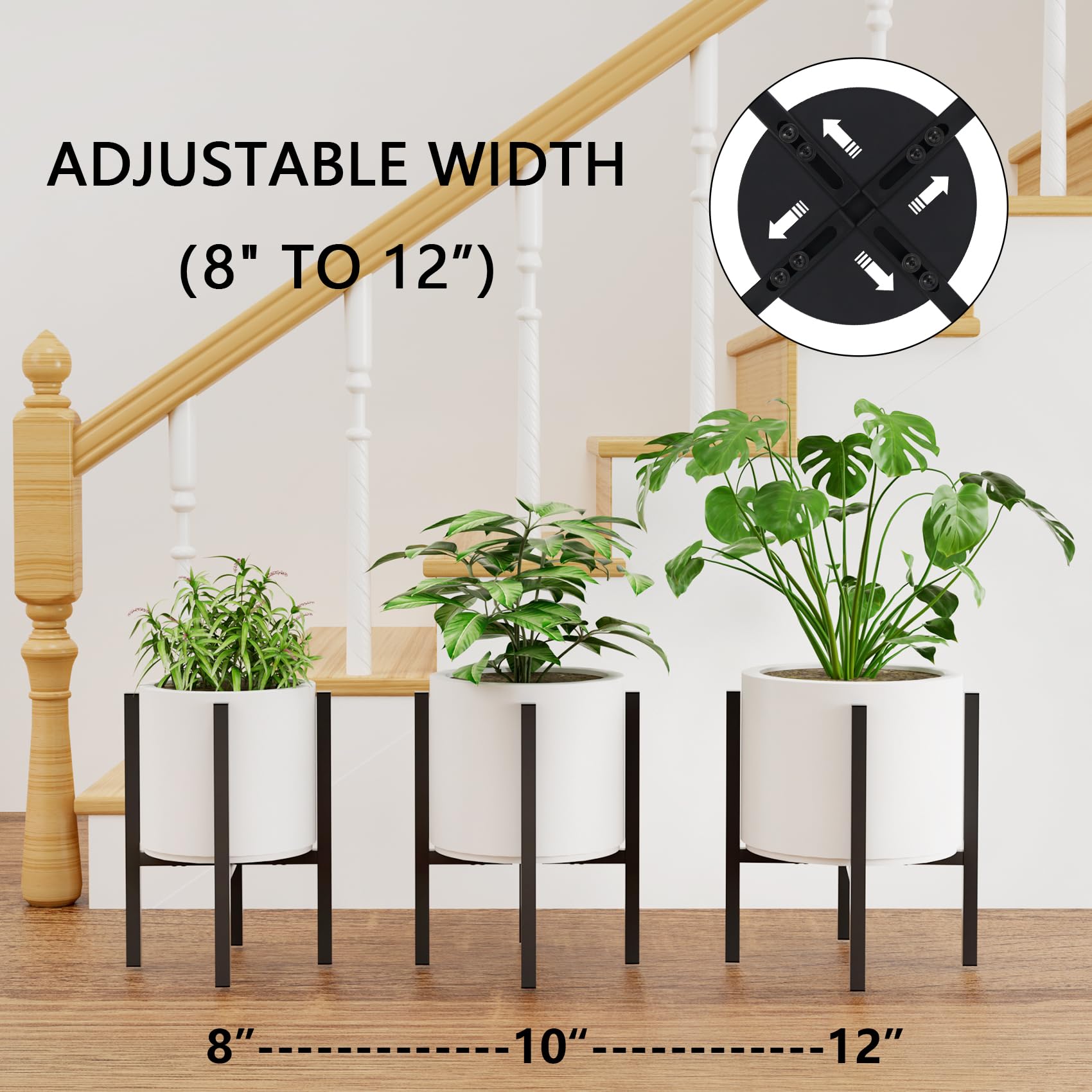 Linpla adjustable height demonstration with one stand taller for better light