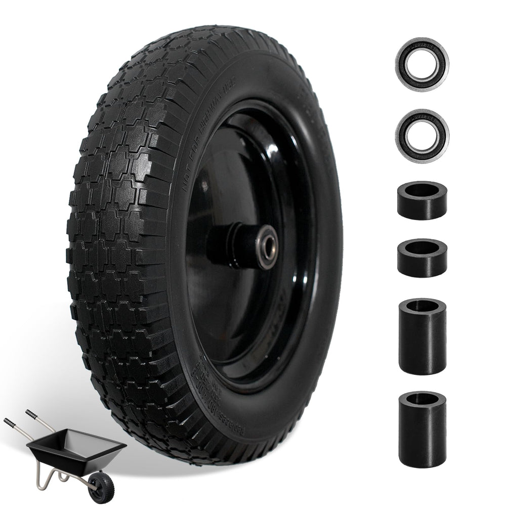 Linpuco front view of 14.5-inch solid wheelset showing full profile and fit benefit