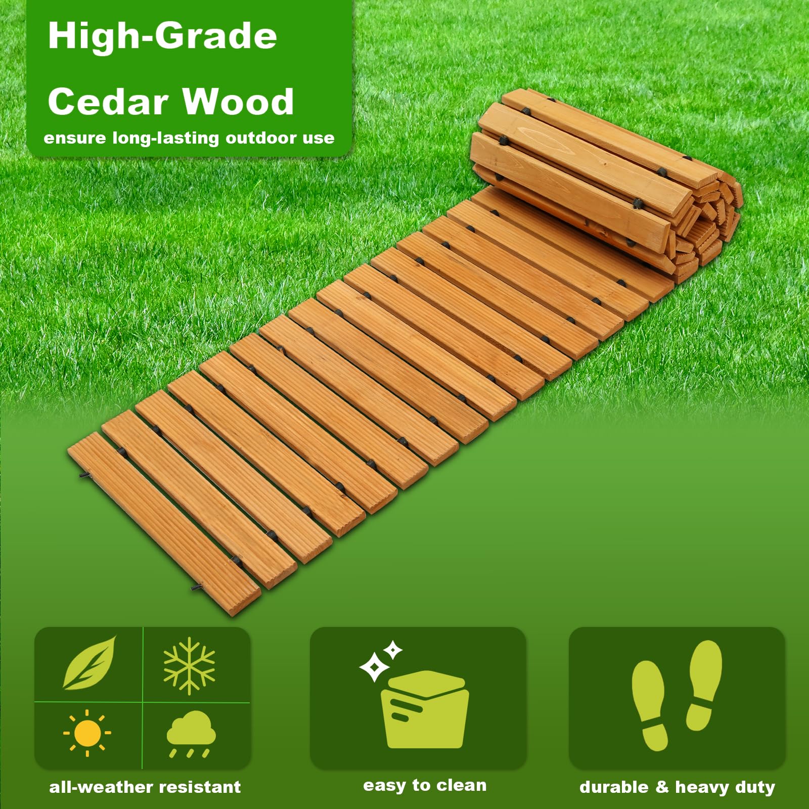 LINSHRY rolled pathway compact for easy transport and storage