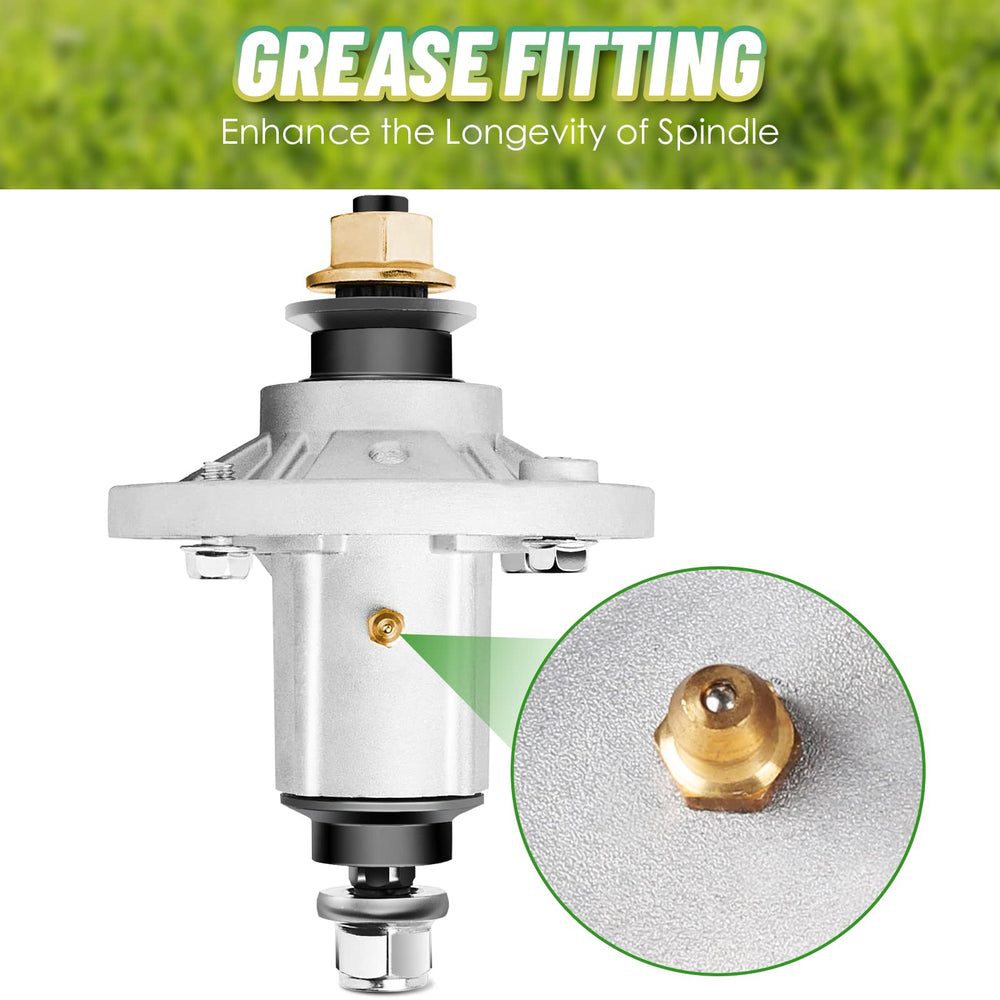 Linstaine spindle close-up of bearing area, highlights durable construction for longer life