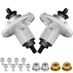 Linstaine spindle front view showing robust housing and mount, improves deck reliability