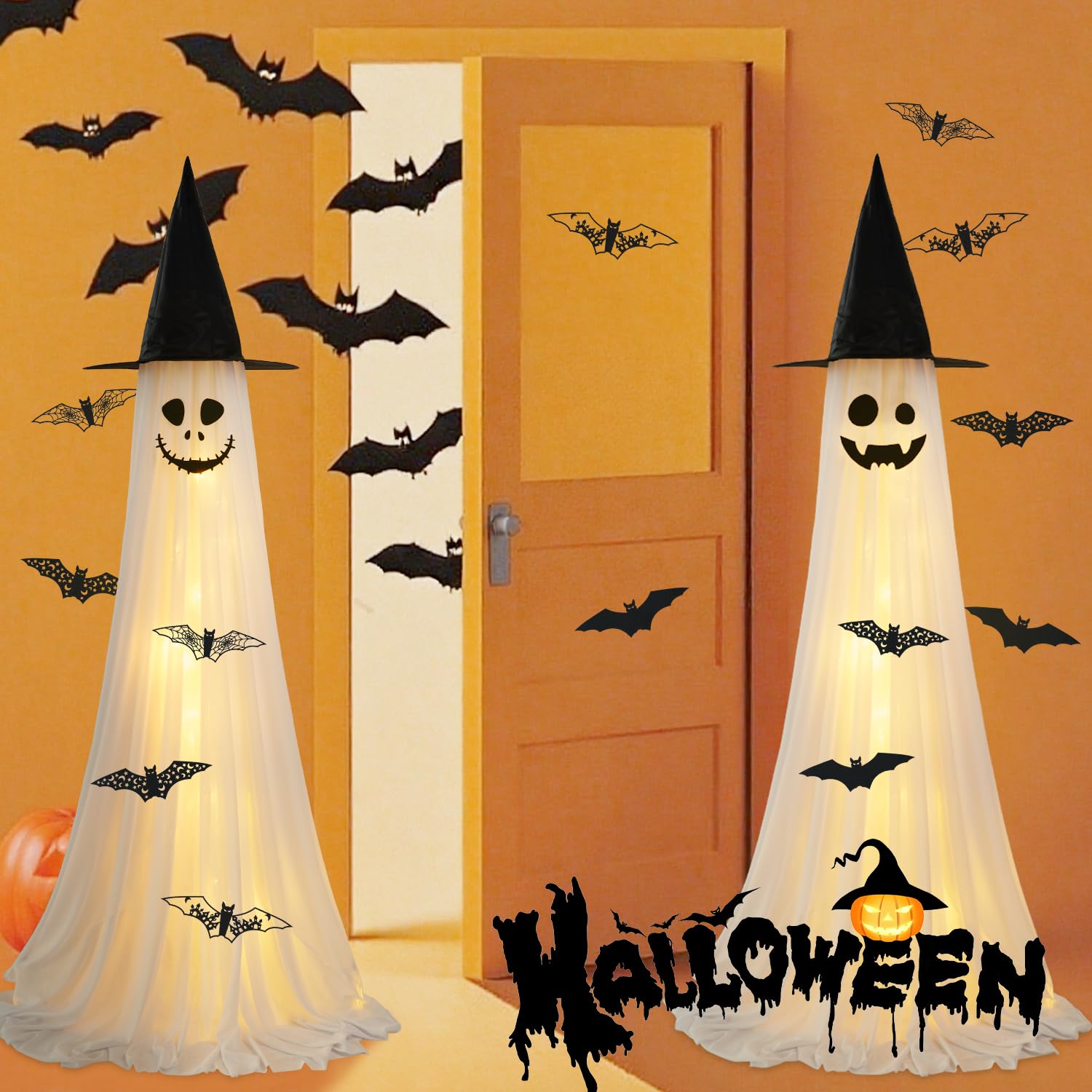 Linyona ghosts in classroom party setup adding playful spooky atmosphere