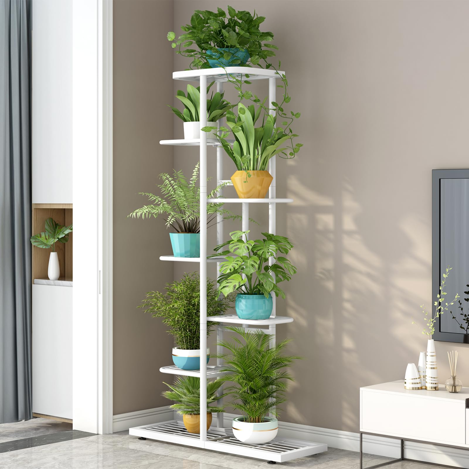 LINZINAR close-up of metal grid shelf highlighting durable rust-resistant finish