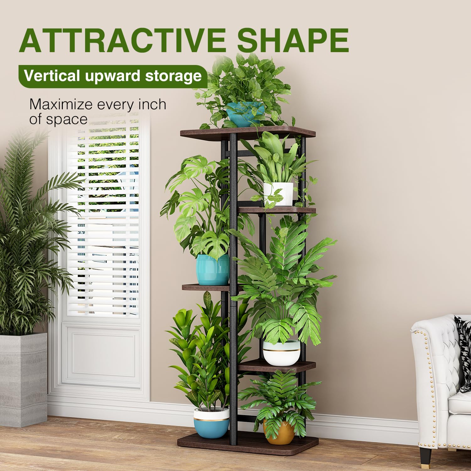 LINZINAR placed in a narrow hallway corner saving floor space and adding greenery