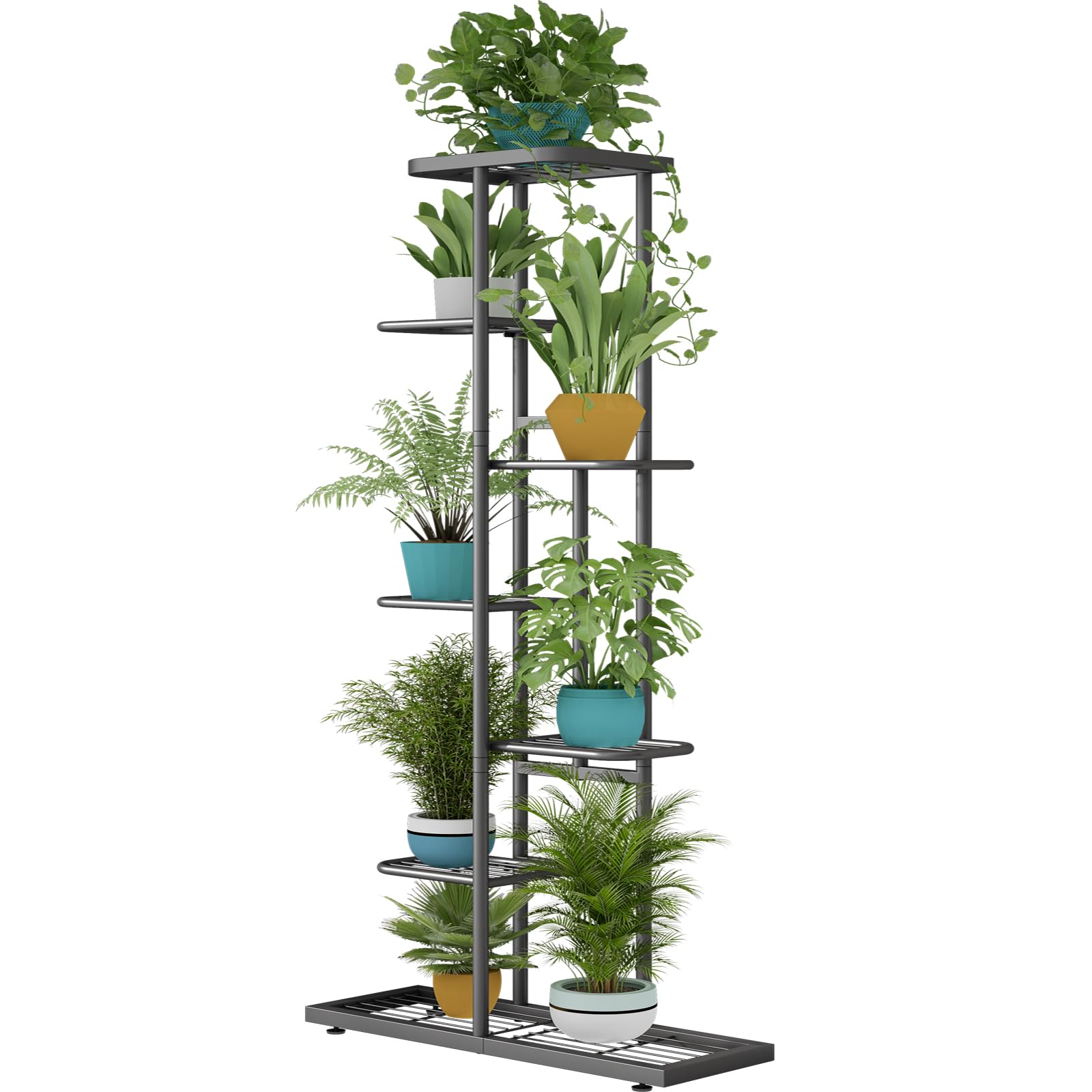 LINZINAR front view assembled plant stand showing compact vertical display and space-saving benefit