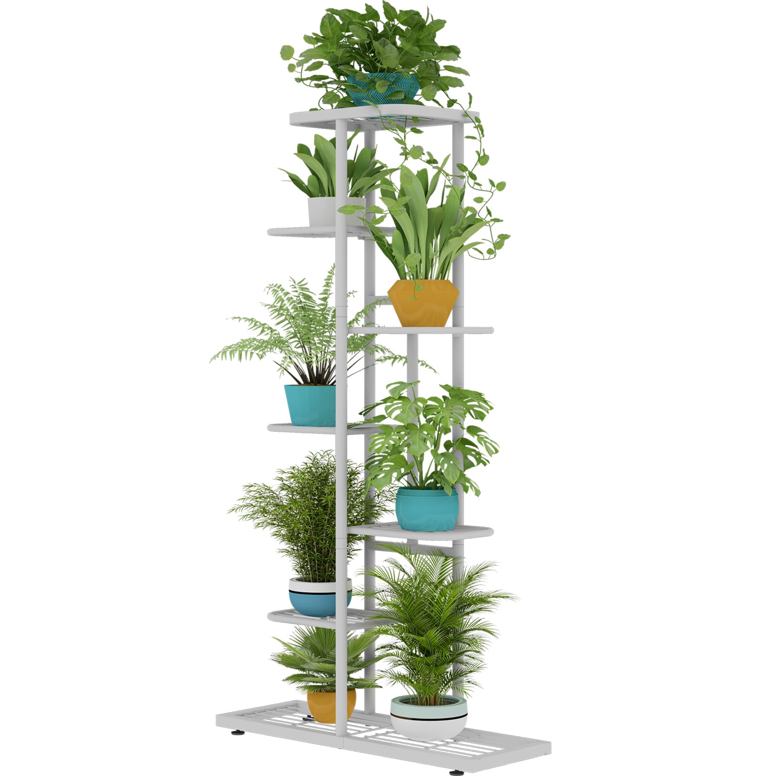 LINZINAR front view plant stand showcasing vertical display and space-saving benefit