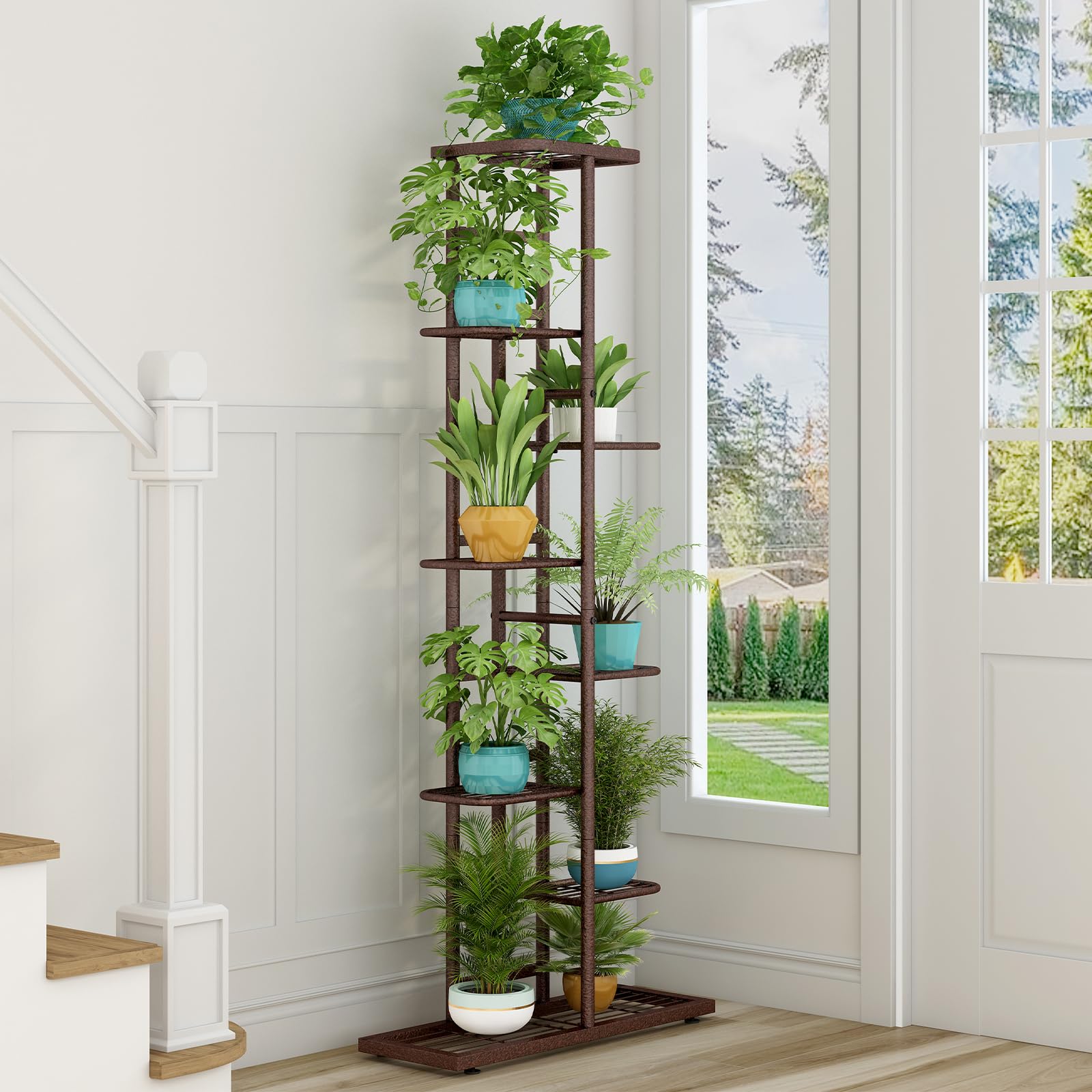 LINZINAR in use on balcony displaying multiple pots and saving space