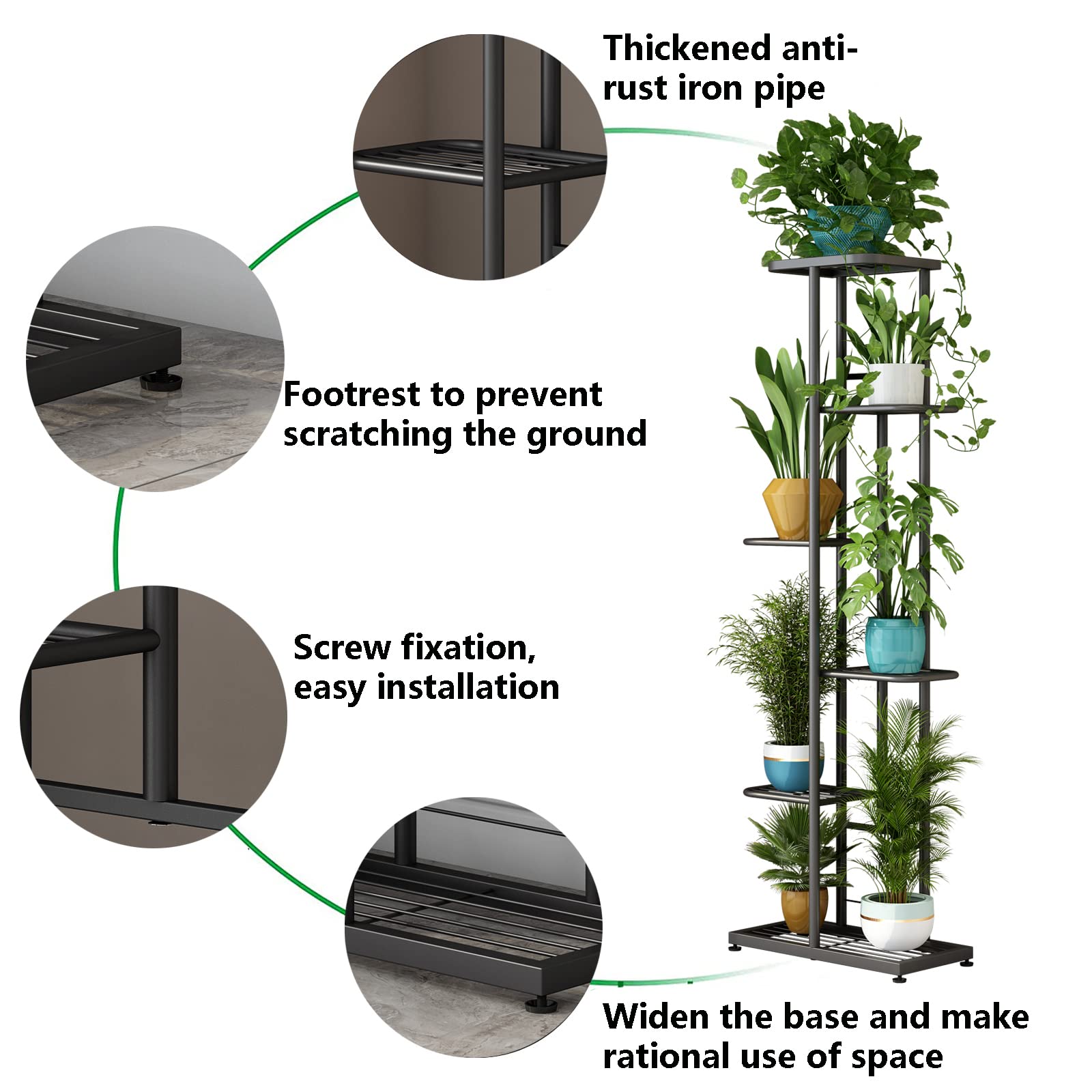 LINZINAR tiered shelves filled with succulents showing vertical gardening benefit saves floor space