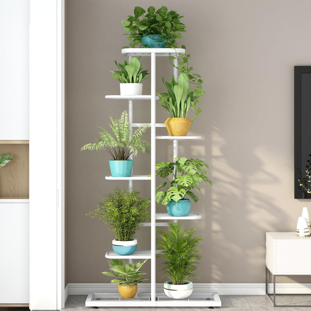 LINZINAR plant stand on balcony showing outdoor use and decorative benefit