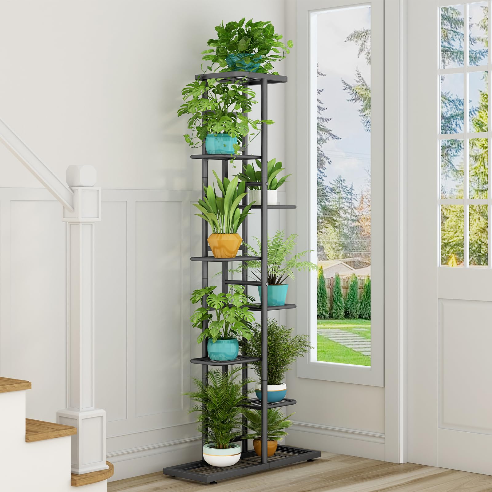 LINZINAR top tier with assorted pots showing flexible planting and arrangement benefit