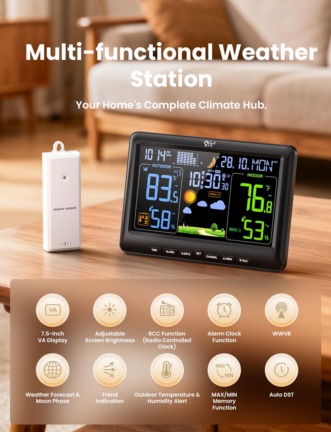 LIORQUE outdoor sensor close-up highlighting battery compartment and weatherproofing