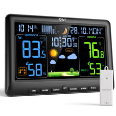 LIORQUE weather station front display showing time and forecast for quick decisions